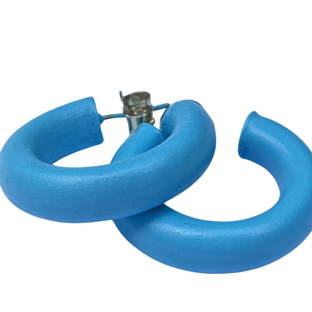 Boho Blue Hoop Earings